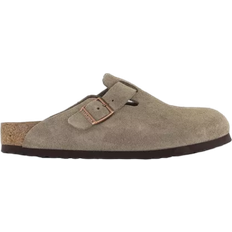 Men - Suede Clogs Birkenstock Mens Boston Clog Taupe In Brown