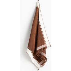 H&M Fringed Bath Towel Brown, White (165x80cm)