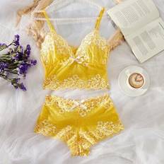 Women Lingerie Sets Shein Women's Lace Bow Decorated Sexy Lingerie Set