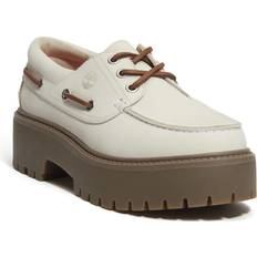 White - Women Boat Shoes Timberland Stone Street Boat Shoes - Natural Nubuck