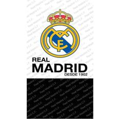 Real Madrid De Plage Microfibre 70 x 140 cm Polyester Serviette de bain Blanc, Noir (140x70cm)