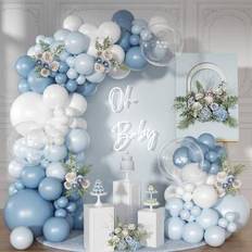 Babies Balloon Arches Shein Dusty Blue Balloon Arch Kit 126 Pcs Light Blue And White