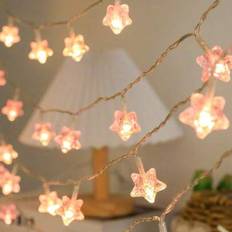 Pink String Lights & Light Strips Shein Led Pink Crystal Star Battery Lights 1 pc String Light