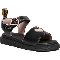 Dr. Martens Pink Children's Shoes Dr. Martens Marlowe Hearts Girls Youth Sandals - Black/Pink