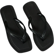 Women's Summer Casual Square Toe Slip-On Flip Flops For Indoor, Outdoor, Beach, Pool, Dormitory