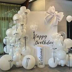Black Balloon Arches Shein Bow Balloons Garland White Transparent Arch Kit 18inch 10inch 5inch Set 15pcs Black
