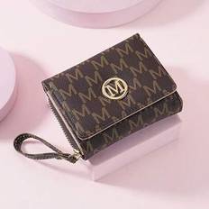 Shein Women Short Zipper Trifold Wallet - Embroidered Design