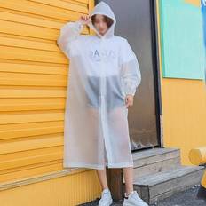 Pink - Unisex Rain Clothes Shein Thickened Raincoat Unisex Long Full-Body Touring Jacket - Camping Stuff