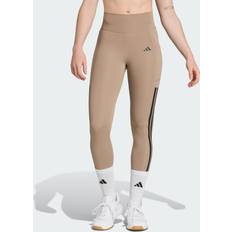 Adidas Brown Underwear adidas Optime 3-Stripes Full Length Leggings - Chalky Brown