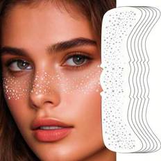 Shein Glitter Freckles Silver Face Tattoo - Women's