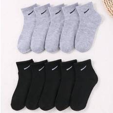 S Socks Shein Children's Short Elastic Stretch Soft Socks - Black/Gray