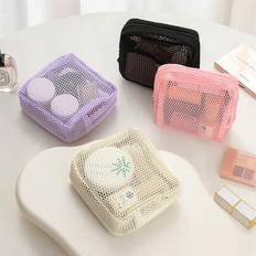 Polyester Cosmetic Bags Shein Portable Travel Outdoor Transparent Dopamine Colored Tofu Bag - Multi-Purpose