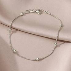 Anklets Shein Gold Stainless Steel Snake Bead Chain Anklet - Gold
