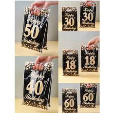 Gold Wrapping Paper & Gift Wrapping Supplies Shein Black And Gold Gift Bags 10 Pcs