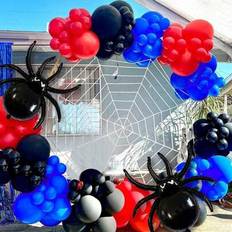 Red Balloon Arches Shein Black Spider Aluminum Foil Balloon Arch Kit 125pcs