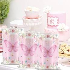 Shein Pink Flower Butterfly Transparent Gift Bags 10pcs