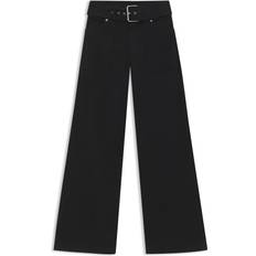Dam Byxor HUGO Belted Wide-Leg Trousers - Stretch-Cotton Satin