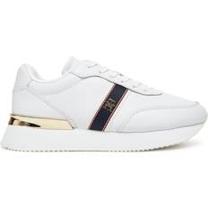 Tommy Hilfiger Dame Sko Tommy Hilfiger Sneakers I Læder Med TH-Monogram-Logo - Hvid