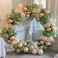 Shein Retro Avocado 105pcs Beige Gold Latex Balloons