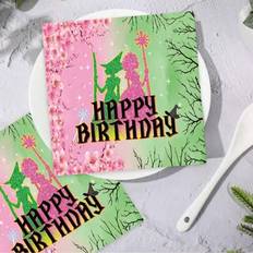 Paper Napkins on sale Shein 20 Witch Happy Birthday Table Decoration Napkins