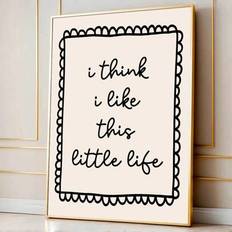 Posters Shein Unframed I Think I Like This Little Life Uplifting Quote Wall Art Canvas Print Poster