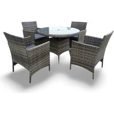 Outdoor Living 5-Piece Rattan Wicker Relaxed Garden Patio Dining Set