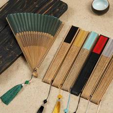 Grey Hand Held Fans Shein Foldable Fan Hand Held Fan With Tassel 1/2 Pcs