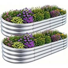 Pots, Plants & Cultivation Shein 2 Pack Galvanized Raised Garden Bed 180 x 90 x 30 cm