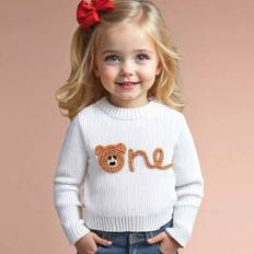 S Knitted Sweaters Children's Clothing Shein Baby Boy's Cartoon Bear Pattern Round Neck Long Sleeve Casual Sweater - Child Time