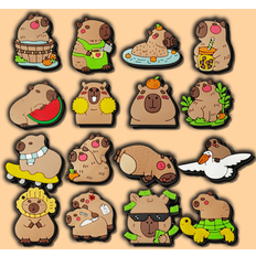 Shein Cute Capybara Theme Shoe Charms Decoration Accessories Set 16pcs