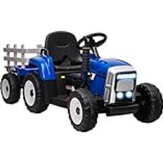 Elbil barn Homcom Eltraktor Med Avtagbar Släpvagn 12 V