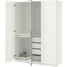 IKEA Garderobskombination Vit Spegelglas 150 x 60 x 201 cm Garderob