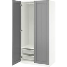 Garderob 60 cm IKEA Garderobskombination Vit Grå 100 x 60 x 201 cm Garderob