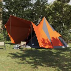 vidaXL Familjetält Tipi i Grå och Orange för 12 Personer