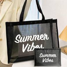 Beach Bags Shein Mesh Beach Bag Nylon Material - Alphabet