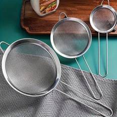 Strainers Shein Stainless Steel Fine Mesh Strainers With Metal Handles 3 Pcs Strainer