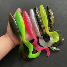 Fishing Equipment Shein 5pcs 7.48 Large Curly Tail Soft Plastic Fishing Lures