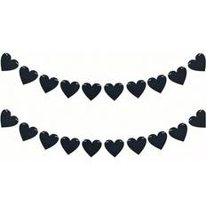 Shein Black Felt Heart Garland Banner 20pcs