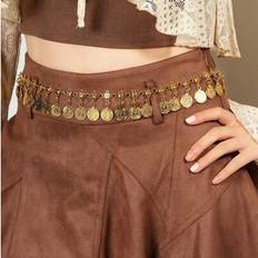 Shein Metallic Women Waist Chain Dress Belt - Gold