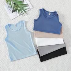 Children's Clothing Shein Minimalist Solid Color Texture Fabric Underwear Set - Summer