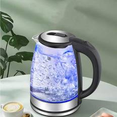 Kettles Shein 2L Glass Kettles Electric Black Fast Boil Quiet Cordles Kettle