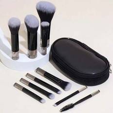 Shein Mini Black Makeup Brushes Set - Black