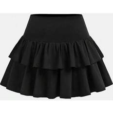 Skirts Children's Clothing Shein Teen Girls Casual Preppy Back To School - Black Layered