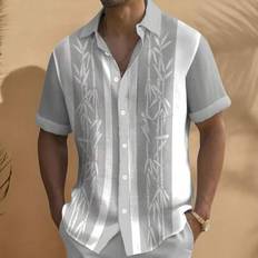 Bamboo Shirts Shein Hawaii Bamboo Guayabera Casual Shirts For Men - Short Sleeve Button-Down Pocket Aloha