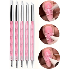 Nail Art Brushes & Dotting Tools Shein Dual-End Nail Silicone Brushes Nail Art Dotting Pens - Clay