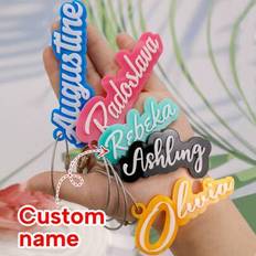 Wallets & Key Holders Shein TM-Custom Acrylic Name Keychains - Vibrant Colors