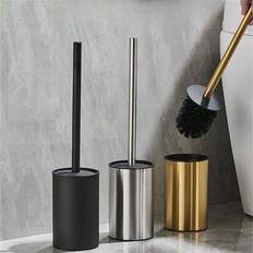 Silver Toilet Brushes Shein Toilet Brush With Holder 1pc