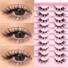 Transparent False Eyelashes Shein Natural Curly Cat Eye Transparent Stem False Eyelashes - Cosplay