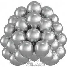 Silver Latex Balloons Shein Metal Silver Balloons 10/20/30/40/50pcs