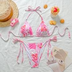 XS Tankinis Shein Printed Halter Tankini Swimsuit - Random Design